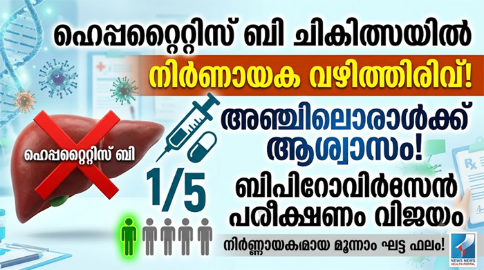  ഹെപ്പറ്റൈറ്റിസ് ബി ചികിത്സയിൽ നിർണായക വഴിത്തിരിവ്: അഞ്ചിലൊരാൾക്ക് ആശ്വാസമായി ബിപിറോവിർസെൻ പരീക്ഷണം
