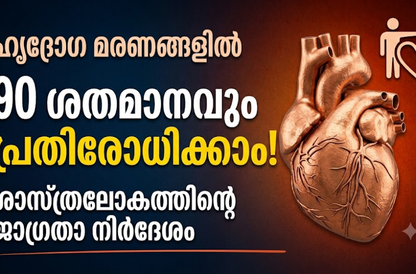  ആഗോള പഠന റിപ്പോർട്ട്: ഹൃദ്രോഗ മരണങ്ങളിൽ 90% വരെ തടയാനാകും; മുന്നറിയിപ്പുമായി ശാസ്ത്രലോകം